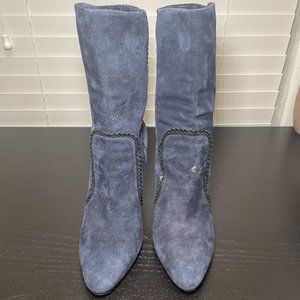 Shoes / Boots (Tamara Mellon Blue Suede Sock Boots)